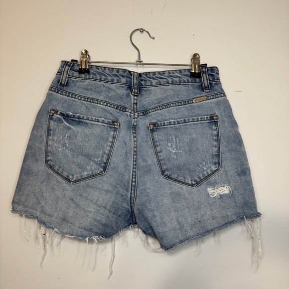 KanCan High Rise Distressed Denim Shorts Button Fly Size Small - Picture 2 of 10